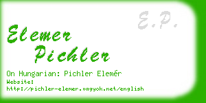 elemer pichler business card